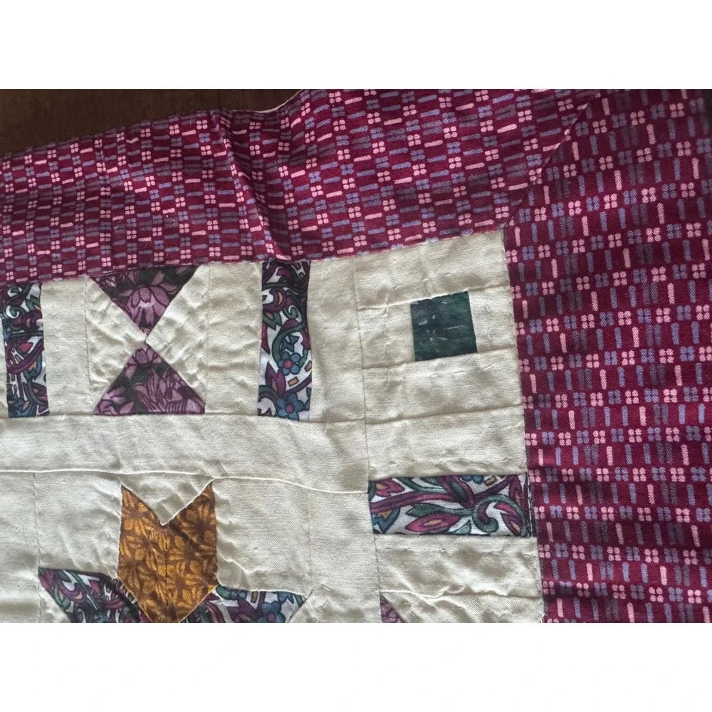 Vintage NEW Set of 2  Quilt Shams – Standard Size Hand Stitched,  1990s
